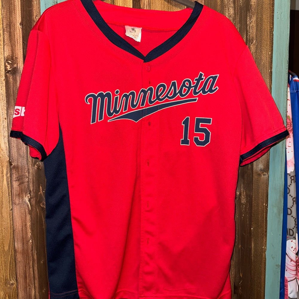 Minnesota Kids Red and Navy Baseball Jersey